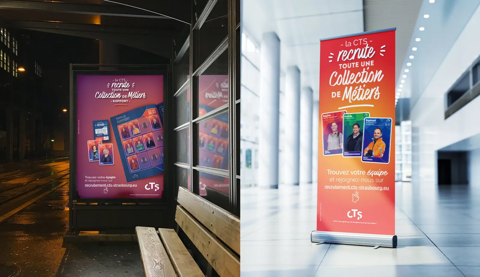 CTS campagne de recrutement affiche et rollup