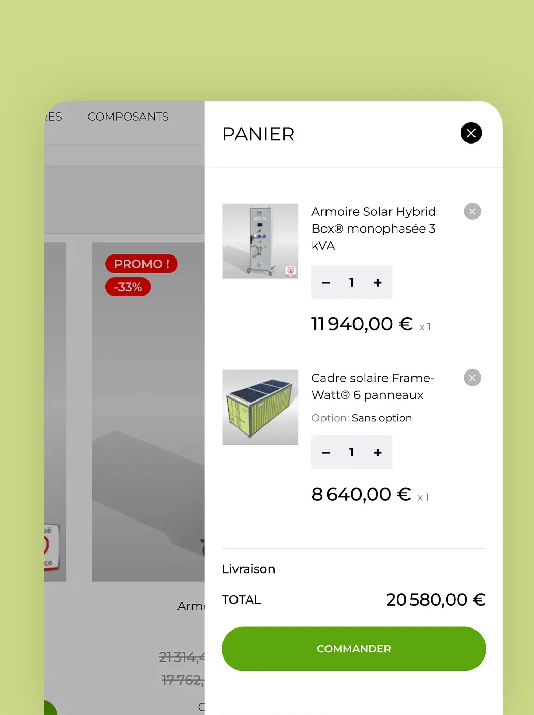 Site e-commerce Panier