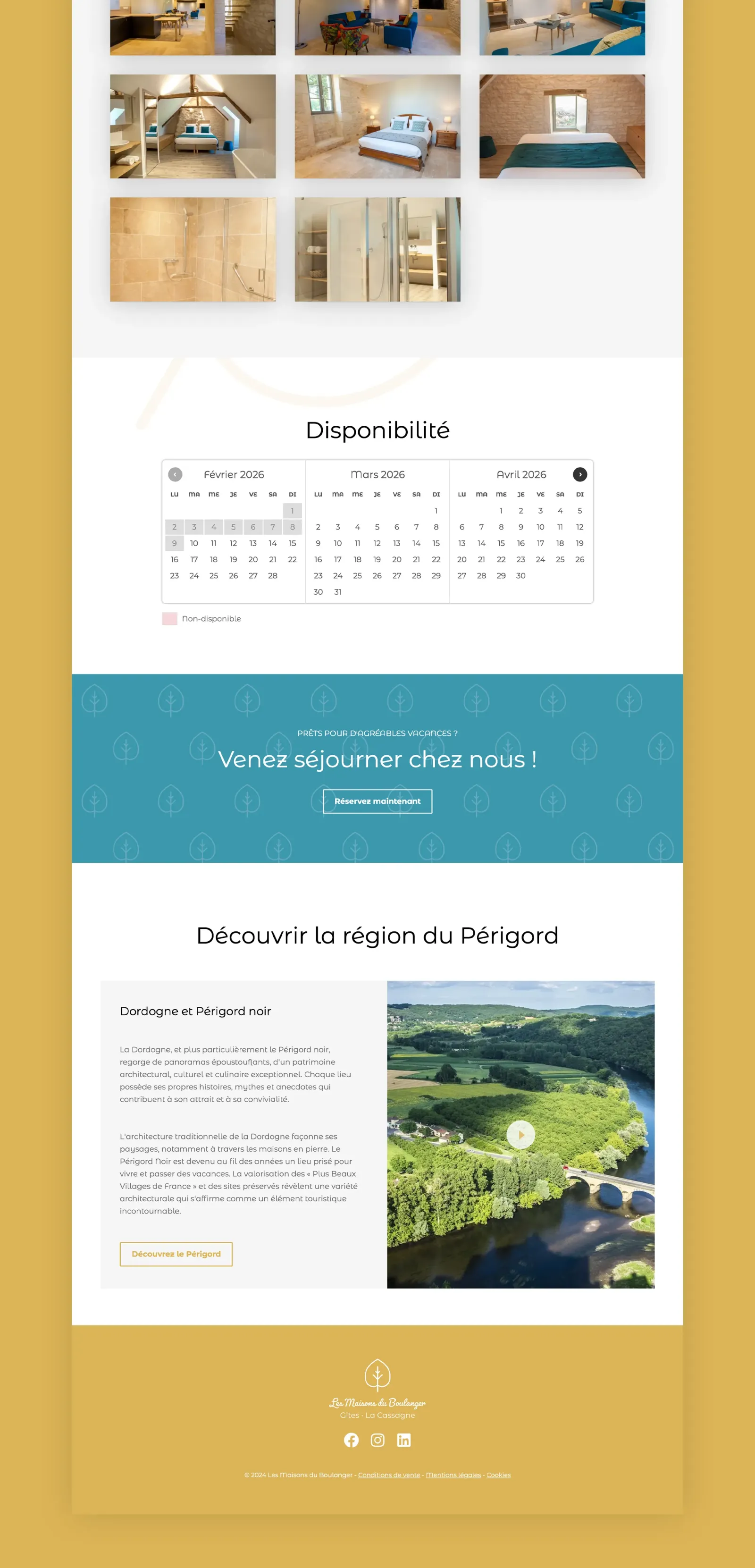 Gîte Les Maisons du Boulanger - Disponibilités et réservation en ligne