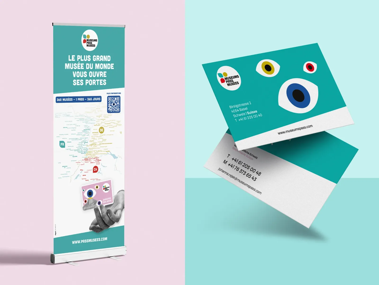 Museums-PASS-Musées rollup et carte de visite