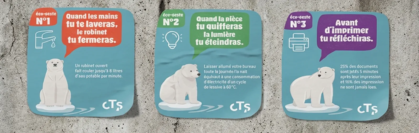 Stickers les écogestes n°1, 2 et 3