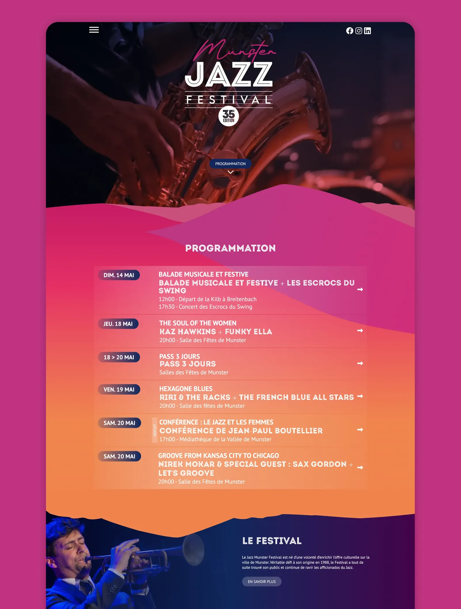 Site internet Munster Jazz Festival