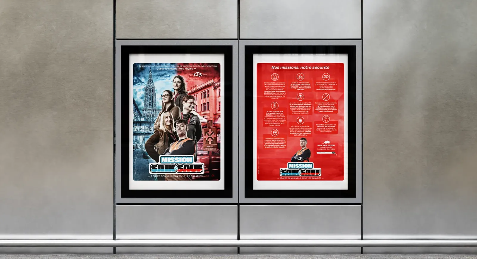 Affiche CTS Missions sain & sauf et détails des règles de sécurité