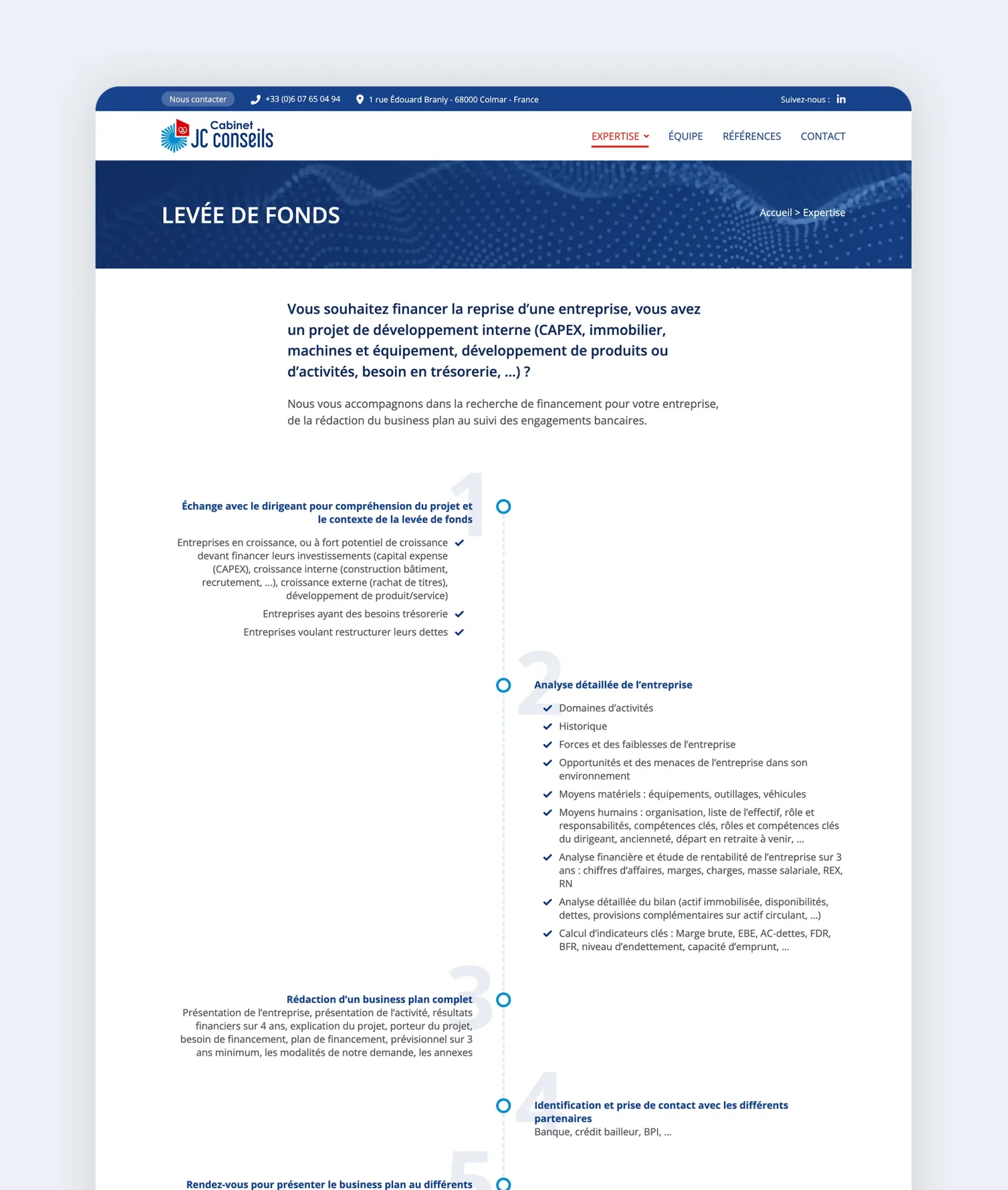 JC Conseils page Levée de fonds