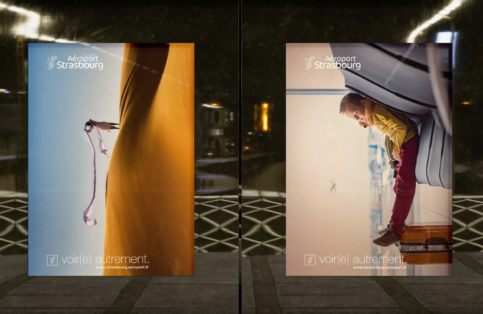 Affiches pour la promotion de l'aéroport de Strasbourg