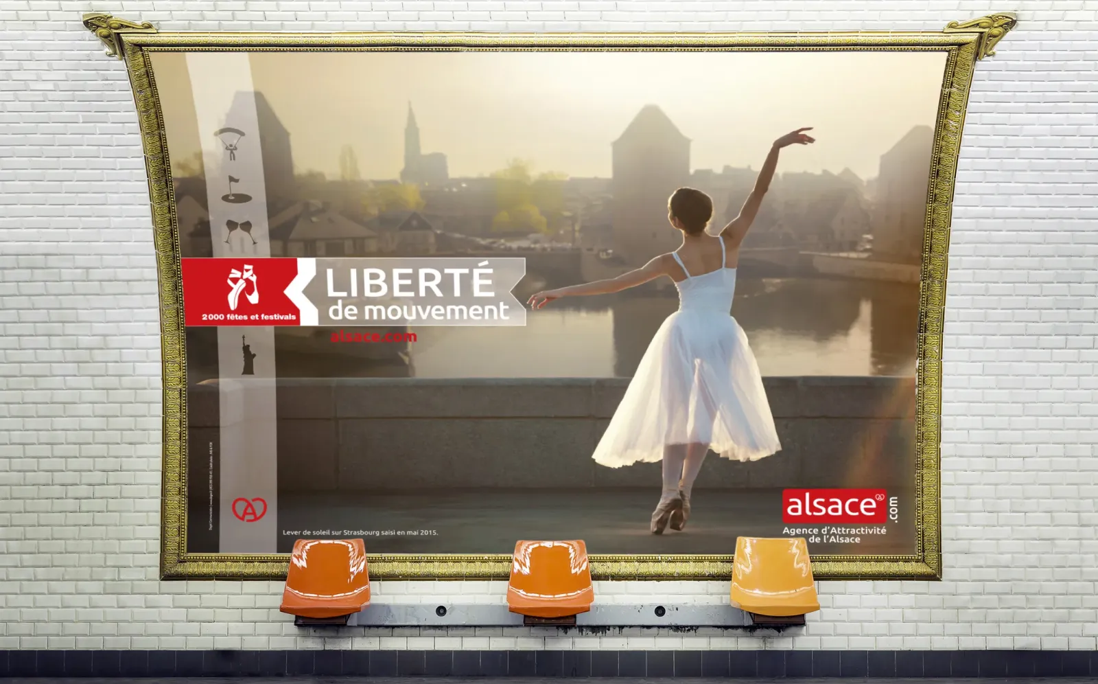 Liberté de mouvement : affiche métro promotion tourisme Alsace