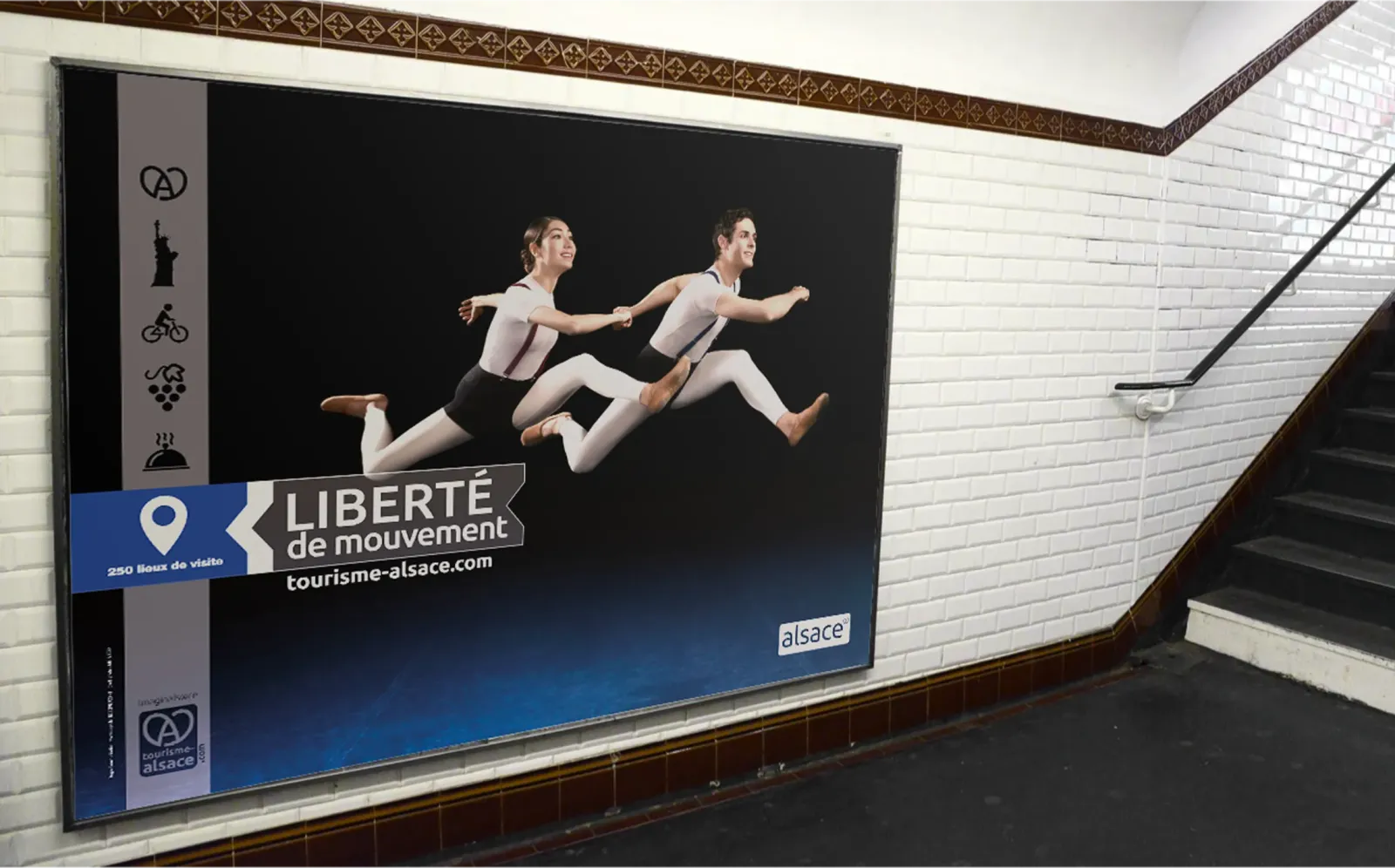 Liberté de mouvement : affiche métro promotion du tourisme en Alsace