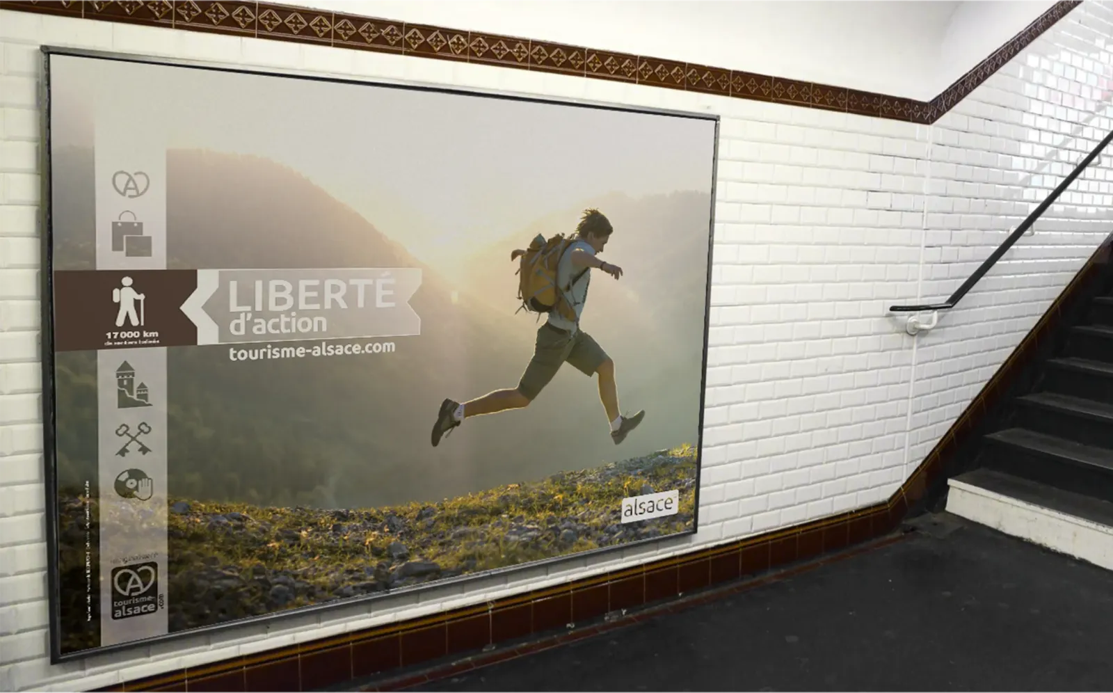 Liberté d'action : affiche métro promotion du tourisme en Alsace