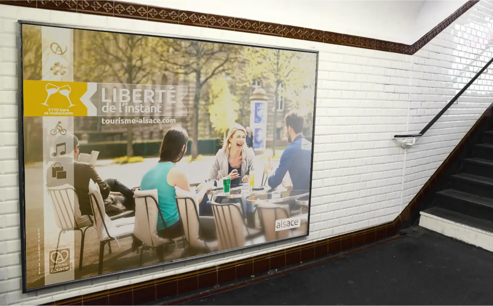 Liberté de l'instant : affiche métro promotion du tourisme en Alsace