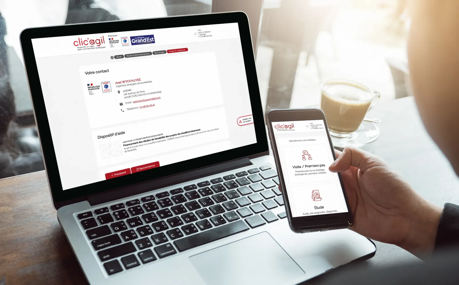 Clic'Agil sur laptop et mobile