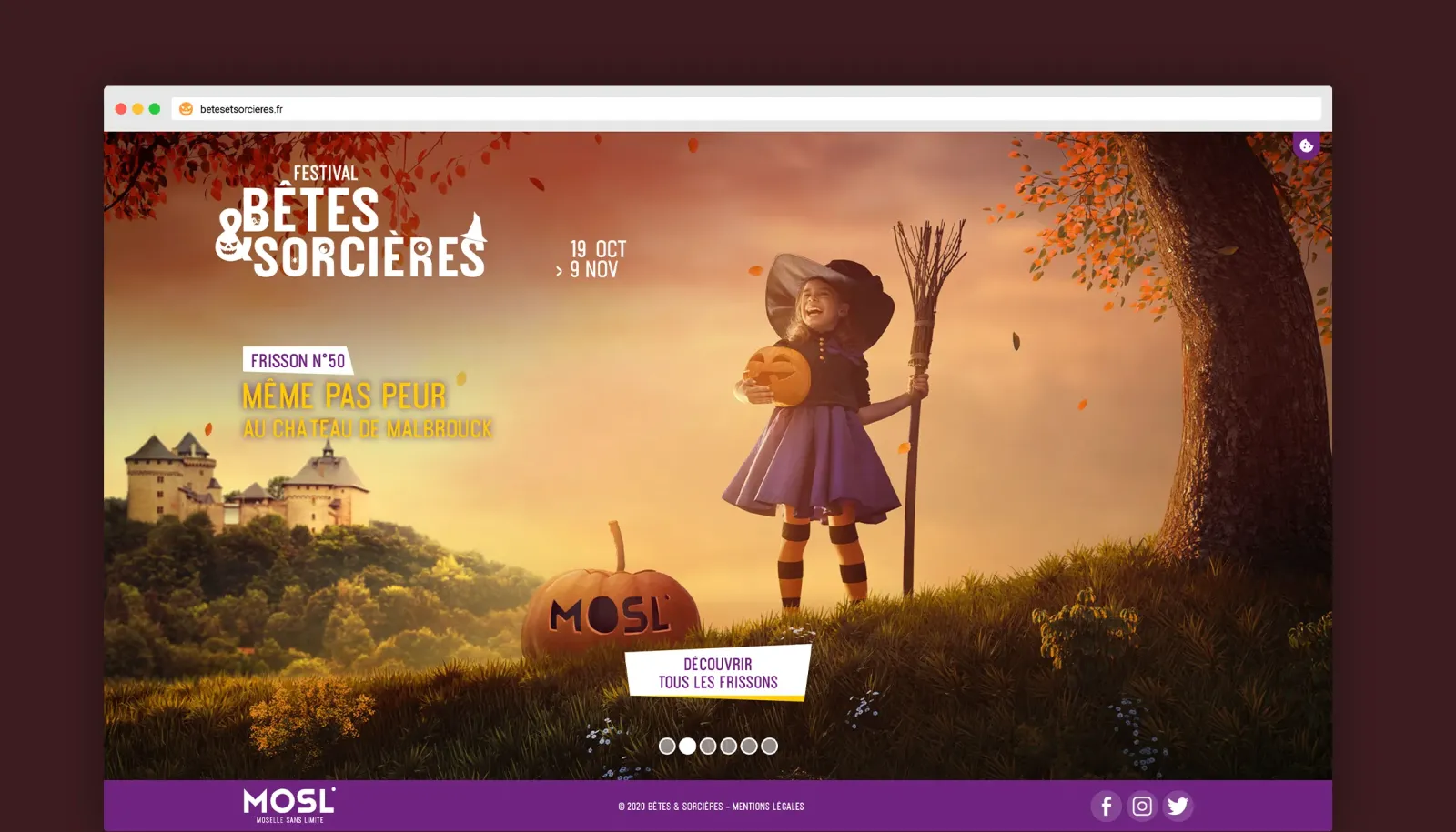 Site internet dédié festival Bêtes & Sorcières 2018-2020