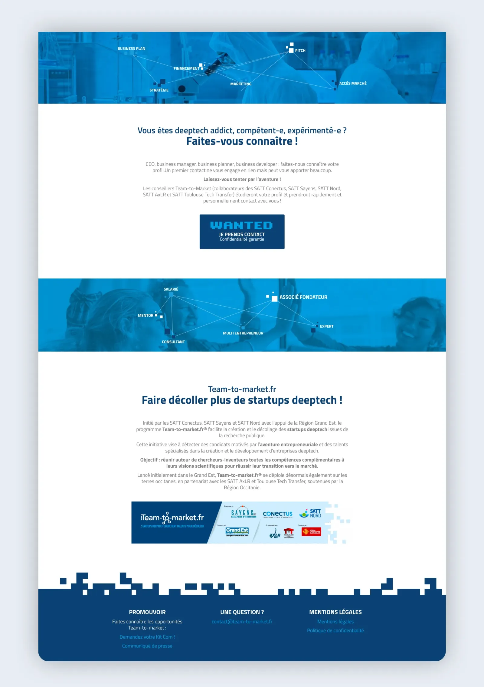 Site internet Team-To-Market recrutement profils deeptech (footer)