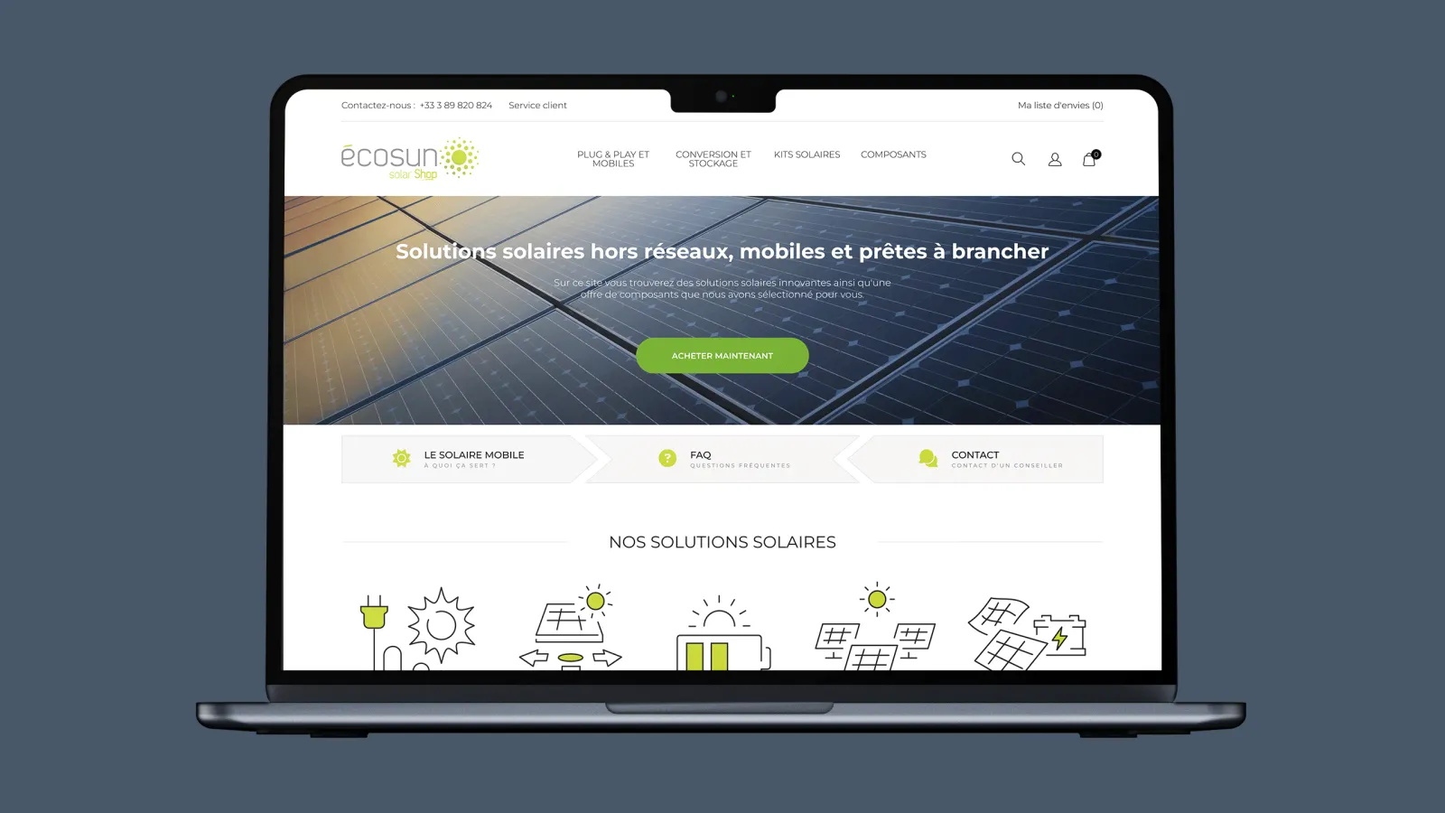 ECOSUN Solar Shop Site e-commerce Prestahop