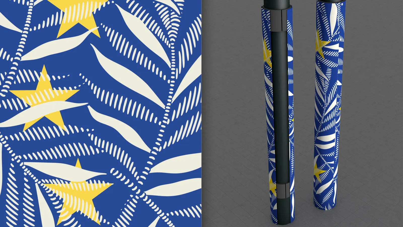 Habillage de poteaux Place de l'Homme de Fer à Strasbourg