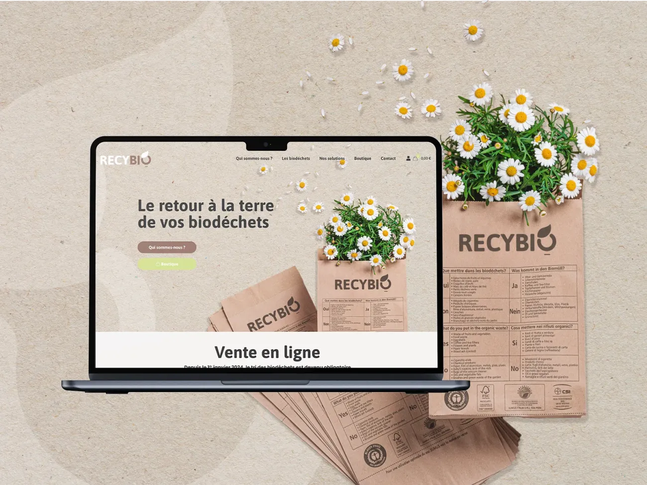 Site internet e-commerce RECYBIO